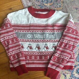 Charming Red and White Holiday Sweater